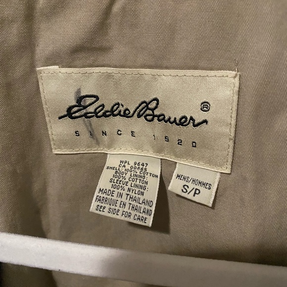 Eddie Bauer Workwear Chore Jacket Coat Corduroy Collar Men Small Gray Brown Tan - Picture 4 of 9